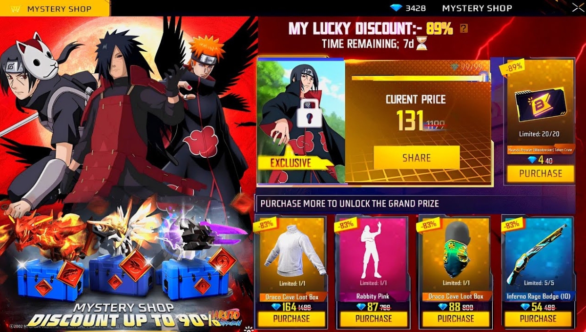 90% छूट का धमाका Free Fire Mystery Shop जुलाई 2025 फिर लौटी धांसू रिवॉर्ड्स के साथ