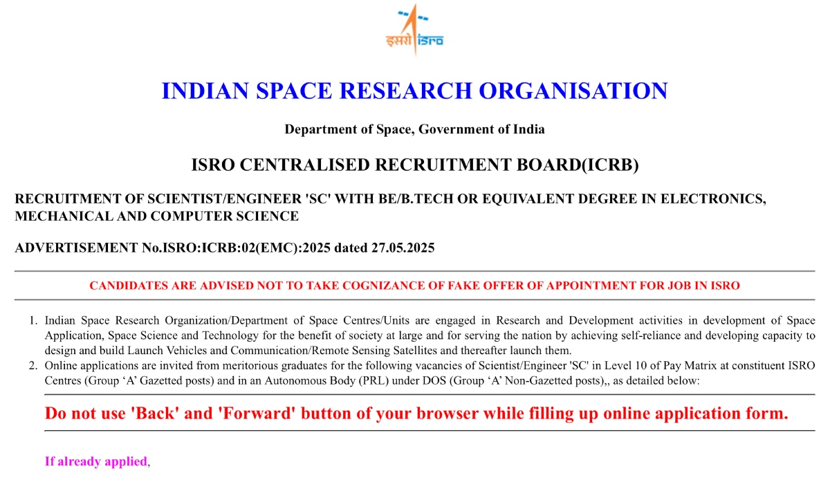 ISRO Scientist And Engineer Admit Card 