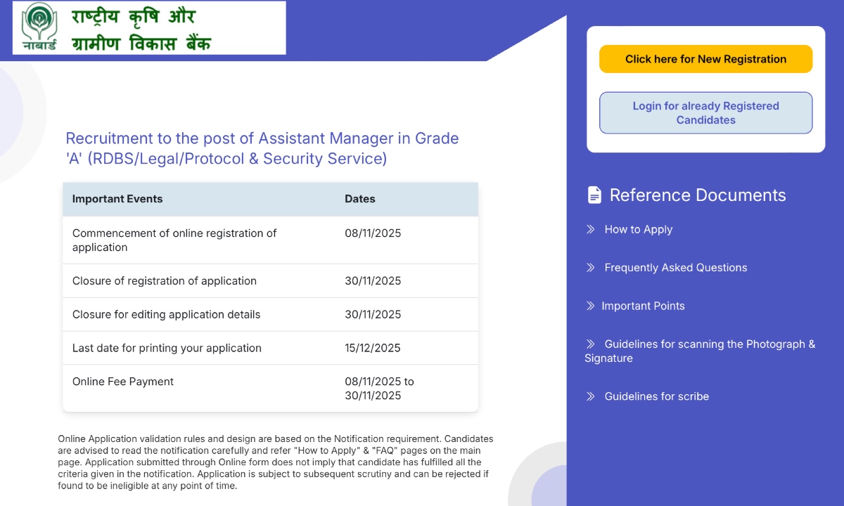 NABARD Grade A Registration 