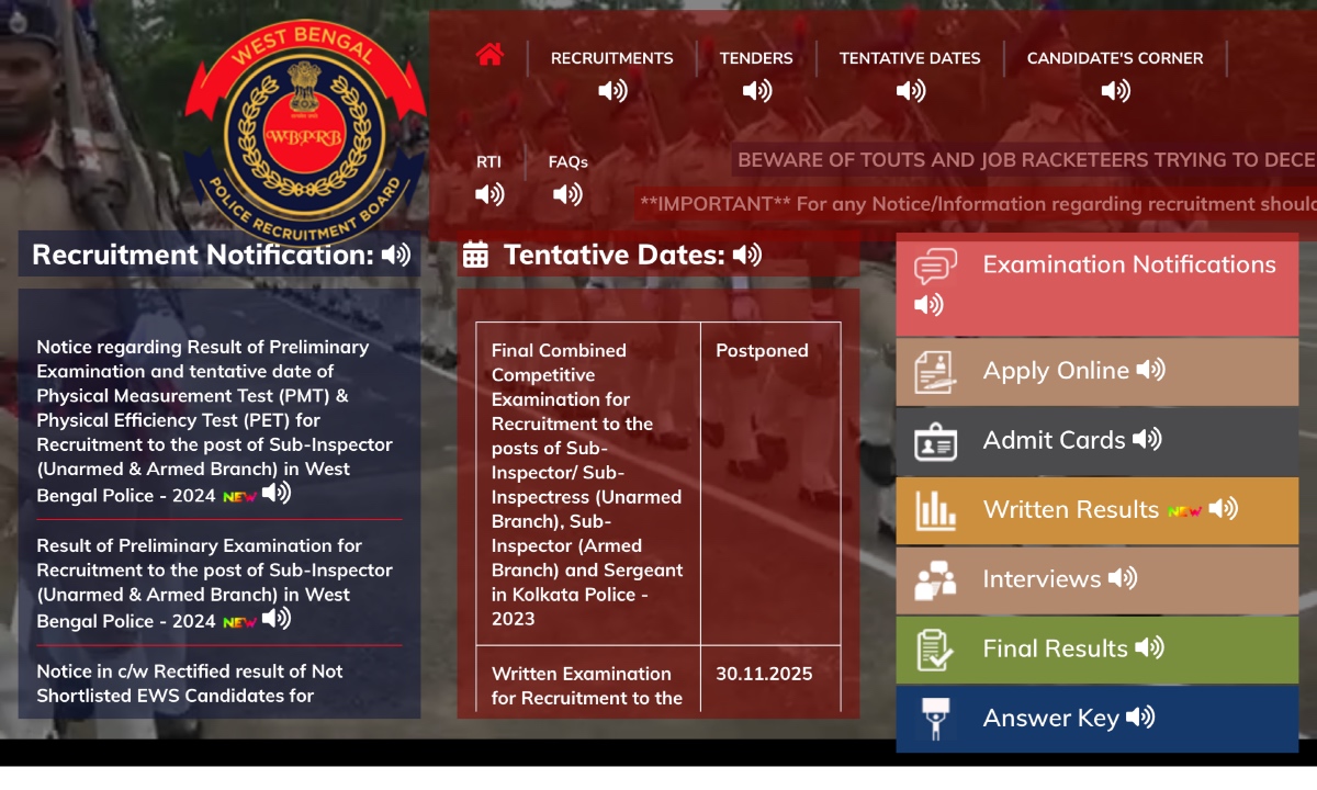 WBP Constable Admit Card