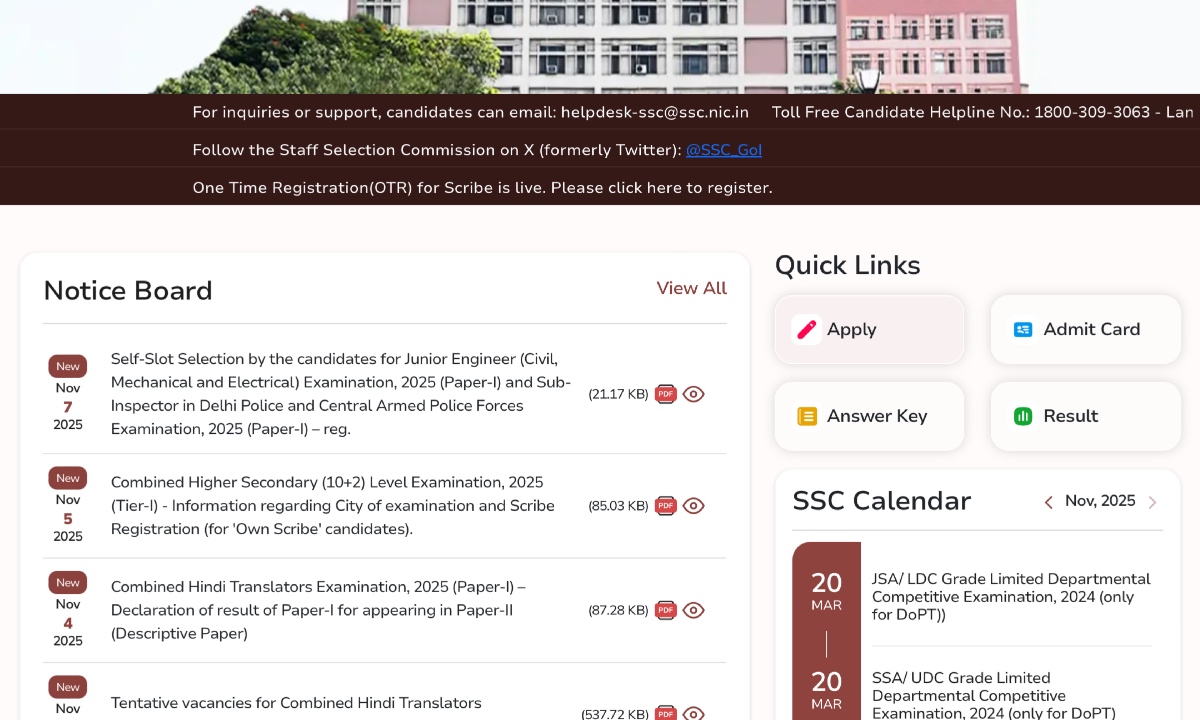 SSC CHSL Admit Card 