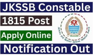 JKSSB Constable Recruitment 2026