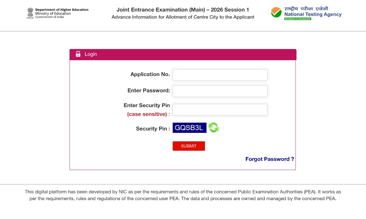JEE Mains Admit Card 